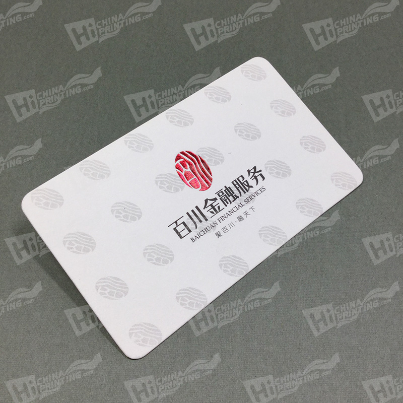 Red Metallic Foil Rounded Business Cards Printing